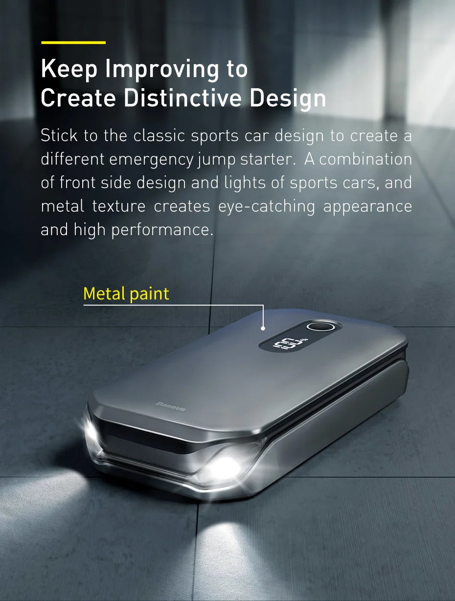 Baseus Portable Car Jump Starter Device Power Bank Emergency 12000mAh High Power 12V Car Battery Booster Auto Starting Device