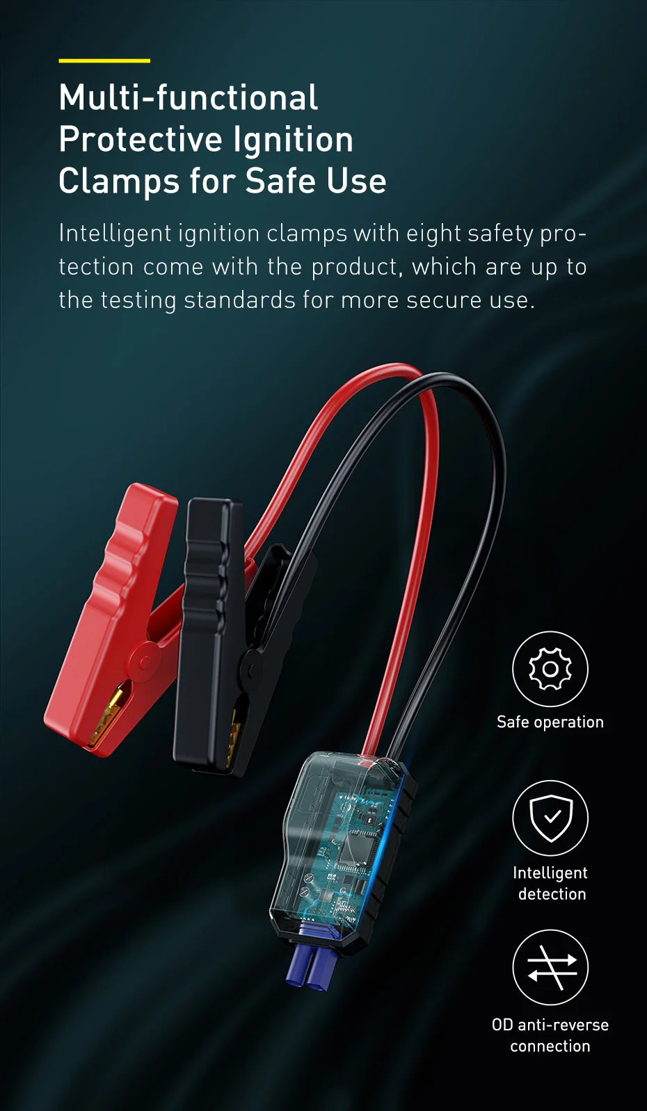 Baseus Portable Car Jump Starter Device Power Bank Emergency 12000mAh High Power 12V Car Battery Booster Auto Starting Device