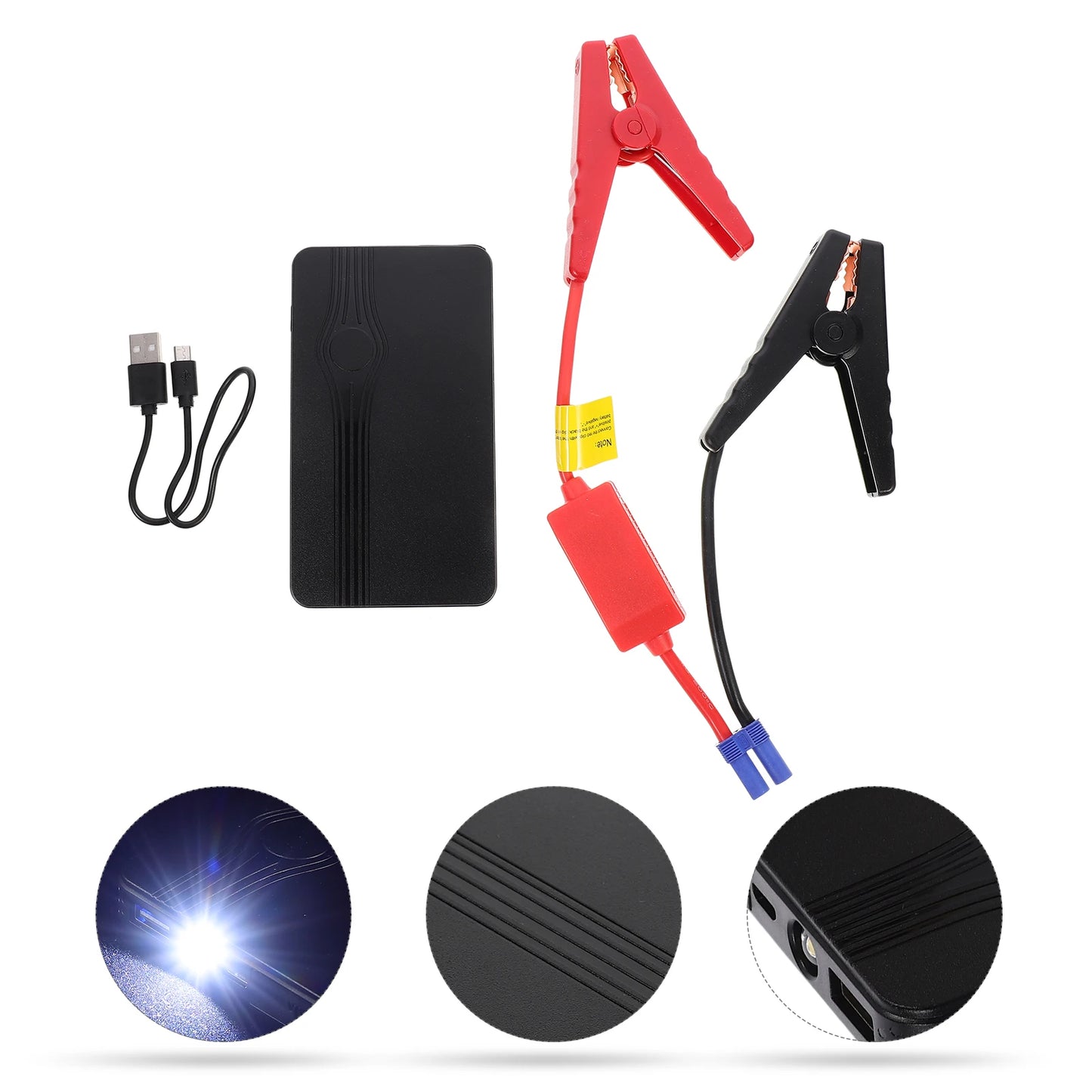Car Jump Starter 6000mAh Power Bank Car Emergency Power Source Portable Device High Capacity Lightweight