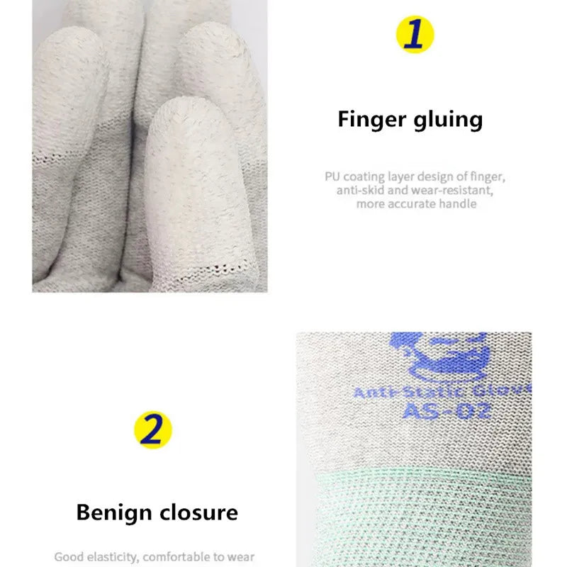 MECHANIC AS02 Elasticity Non-Slip Carbon Fiber Gloves for Phone Electronic Parts Repair  Anti-static Protective  L/M Size Gloves
