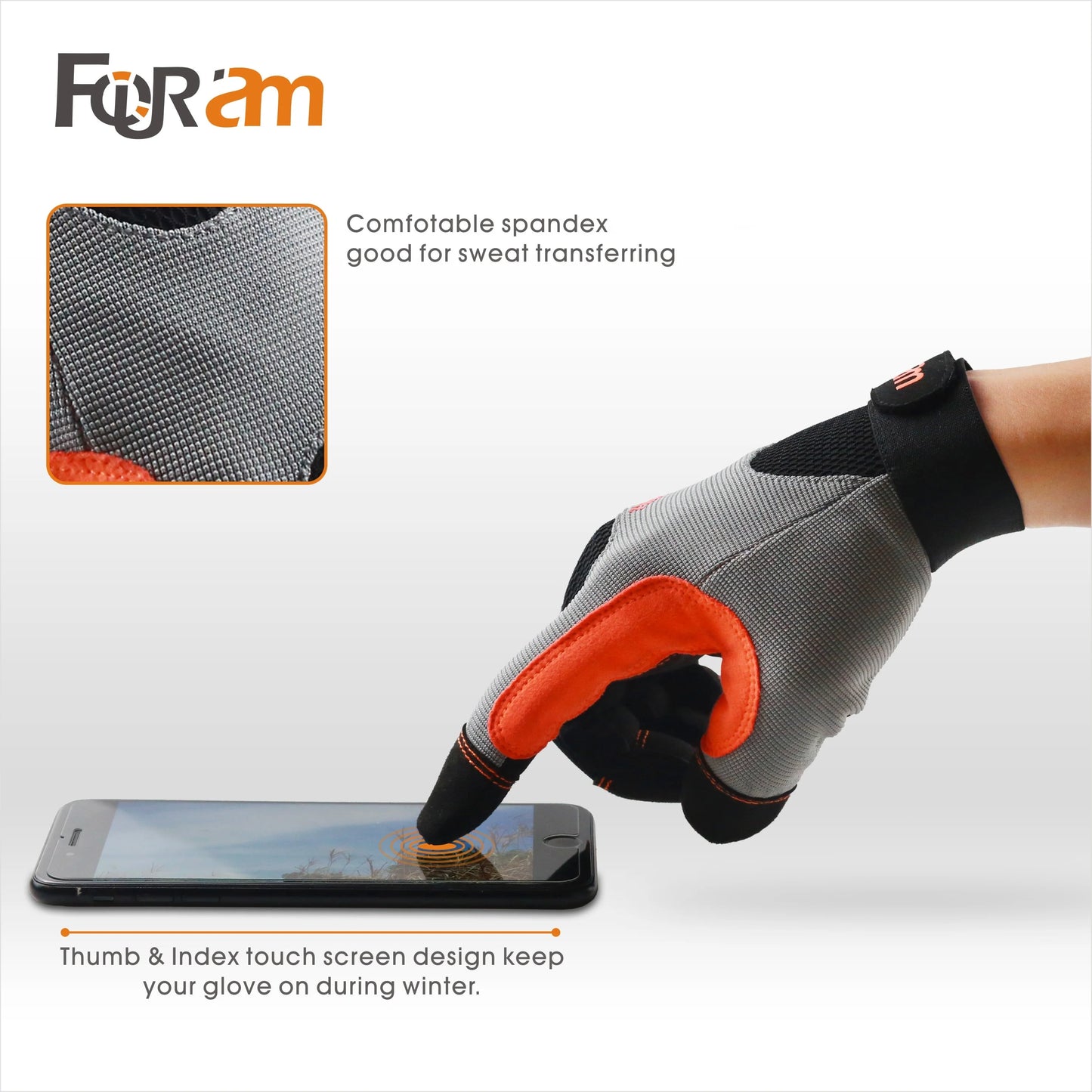 1Pair Work Gloves Men & Women, Utility Mechanic Working Gloves High Dexterity Touch Screen For Multipurpose,Excellent Grip