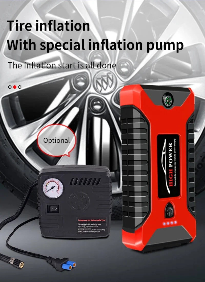 Portable Car Battery Starter Auto Jump Starter 99800mAh 12V Petrol Diesel Car Emergency Booster Start Power Supply for Cars