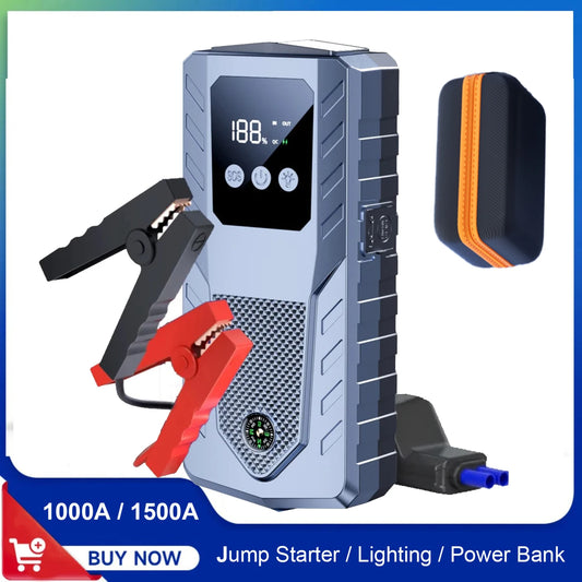 Portable Car Jump Starter Battery Emergency Booster for 12V Petrol Diesel Car Power Bank with Lighting Emergency Hammer
