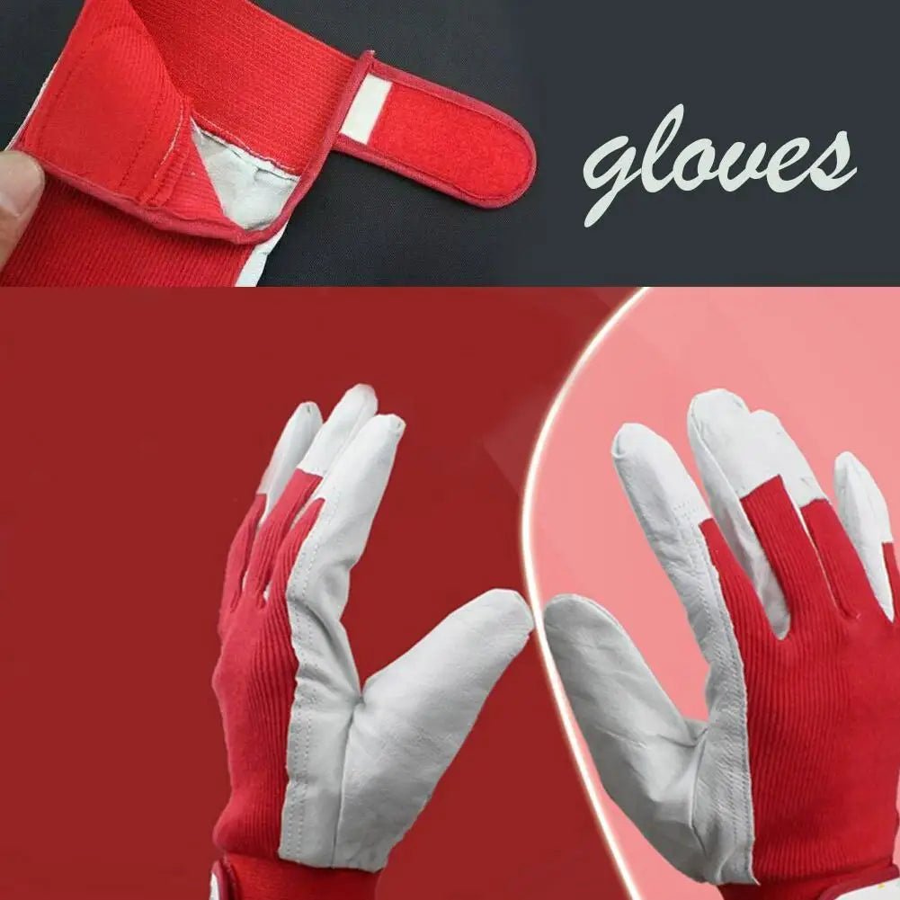 1Pair Mechanic Leather Work Repair Mechanic Gloves Sport Safety Industrial Man Outdoor Working Protective Gloves