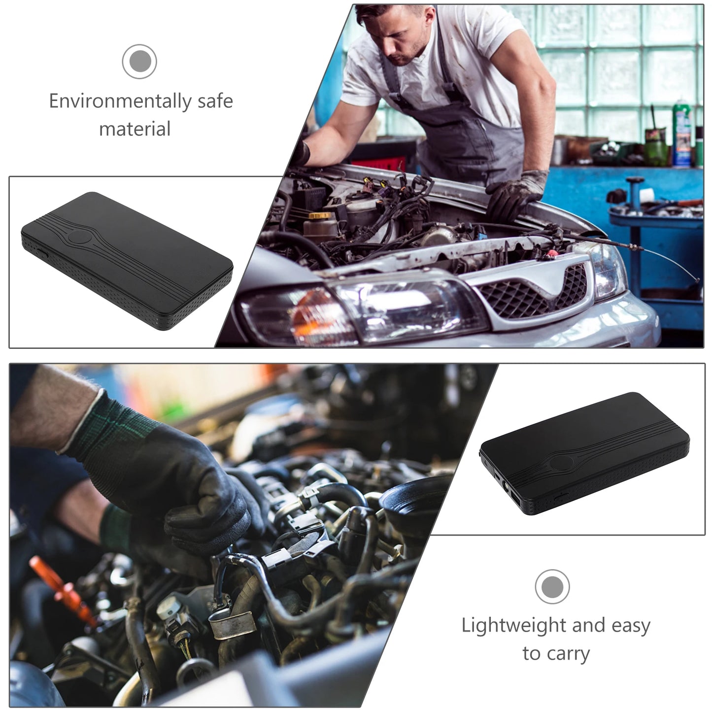 Car Jump Starter 6000mAh Power Bank Car Emergency Power Source Portable Device High Capacity Lightweight