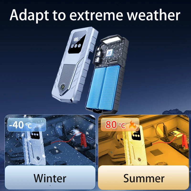 Portable Car Jump Starter Battery Emergency Booster for 12V Petrol Diesel Car Power Bank with Lighting Emergency Hammer