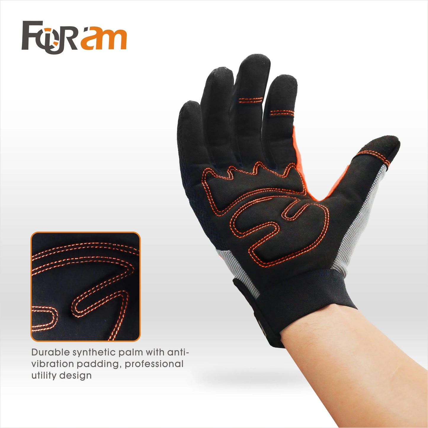 1Pair Work Gloves Men & Women, Utility Mechanic Working Gloves High Dexterity Touch Screen For Multipurpose,Excellent Grip
