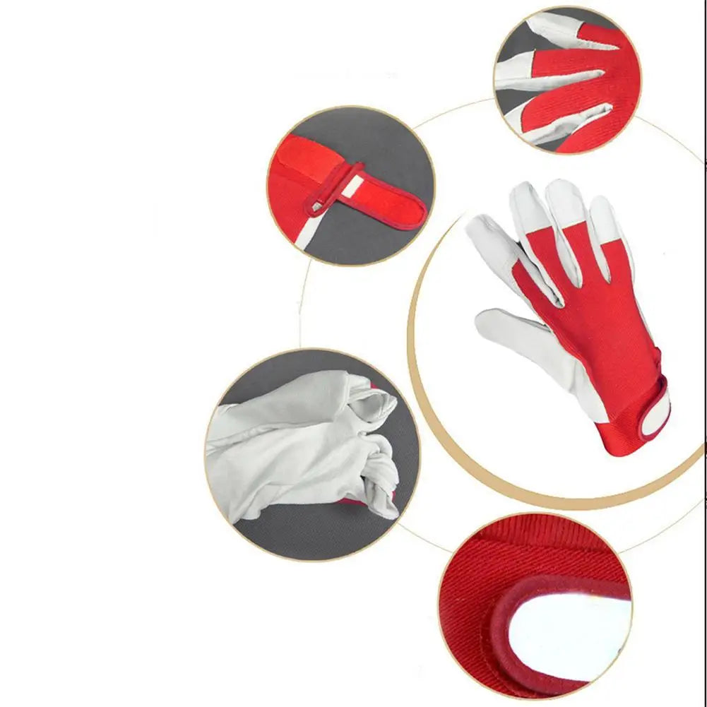 1Pair Mechanic Leather Work Repair Mechanic Gloves Sport Safety Industrial Man Outdoor Working Protective Gloves