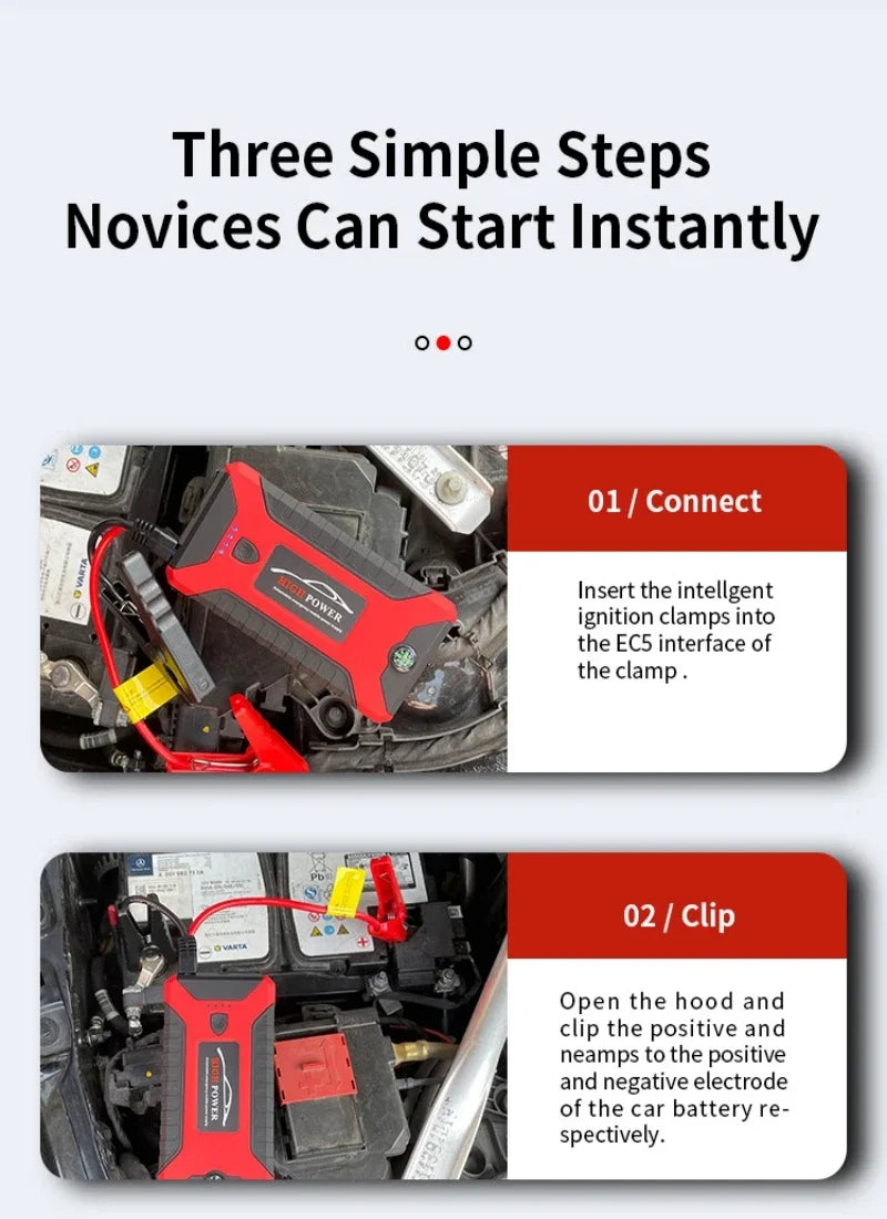 Portable Car Battery Starter Auto Jump Starter 99800mAh 12V Petrol Diesel Car Emergency Booster Start Power Supply for Cars