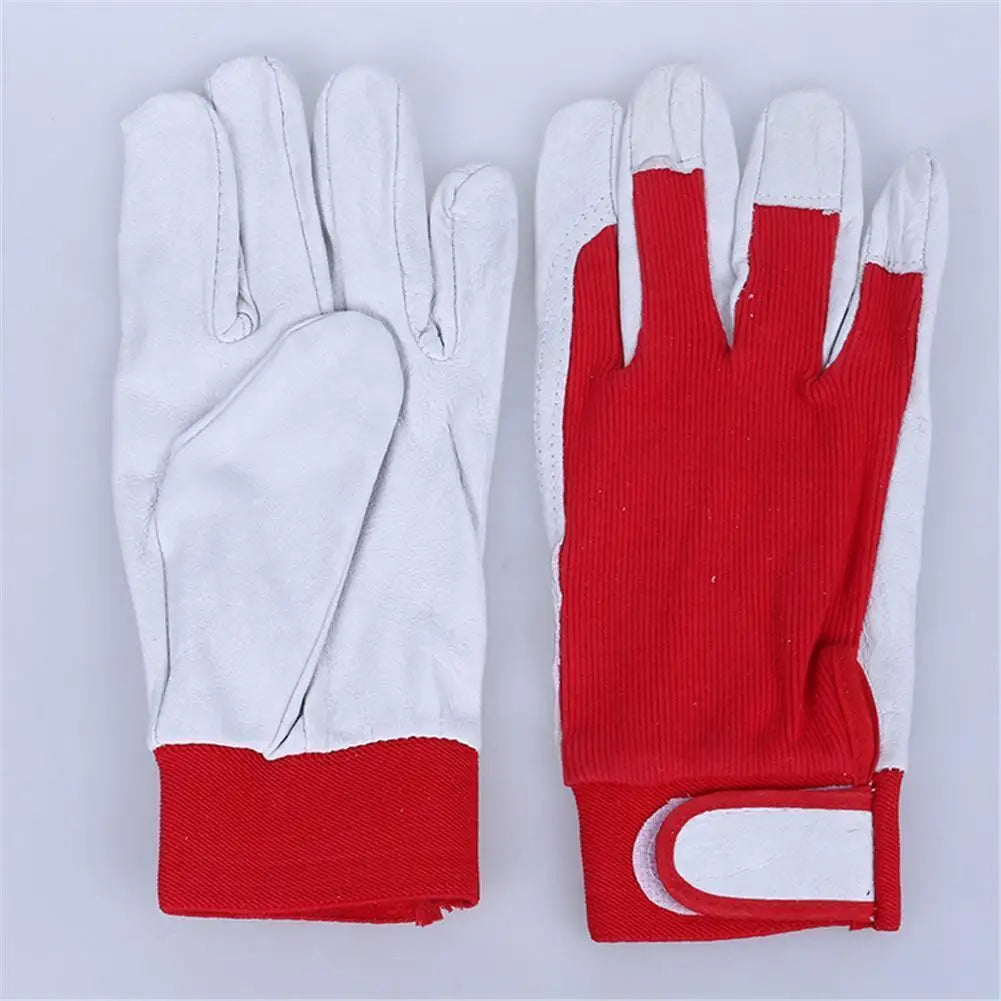 1Pair Mechanic Leather Work Repair Mechanic Gloves Sport Safety Industrial Man Outdoor Working Protective Gloves