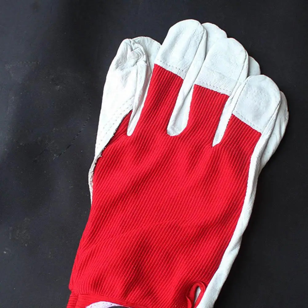 1Pair Mechanic Leather Work Repair Mechanic Gloves Sport Safety Industrial Man Outdoor Working Protective Gloves