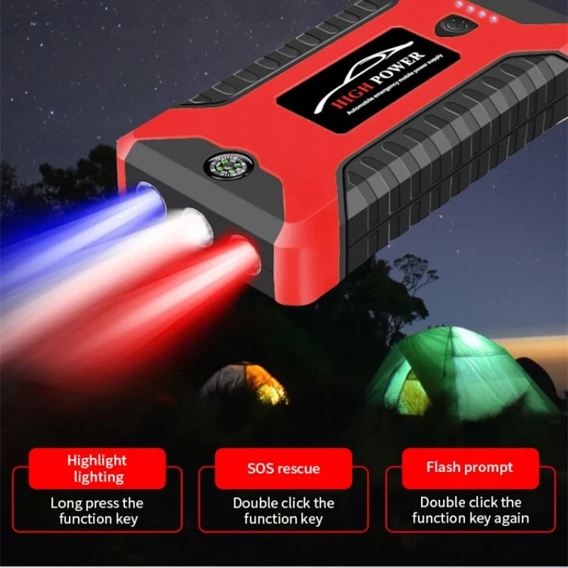 Portable Car Battery Starter Auto Jump Starter 99800mAh 12V Petrol Diesel Car Emergency Booster Start Power Supply for Cars