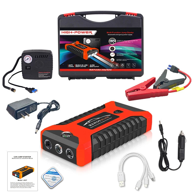 Portable Car Battery Starter Auto Jump Starter 99800mAh 12V Petrol Diesel Car Emergency Booster Start Power Supply for Cars