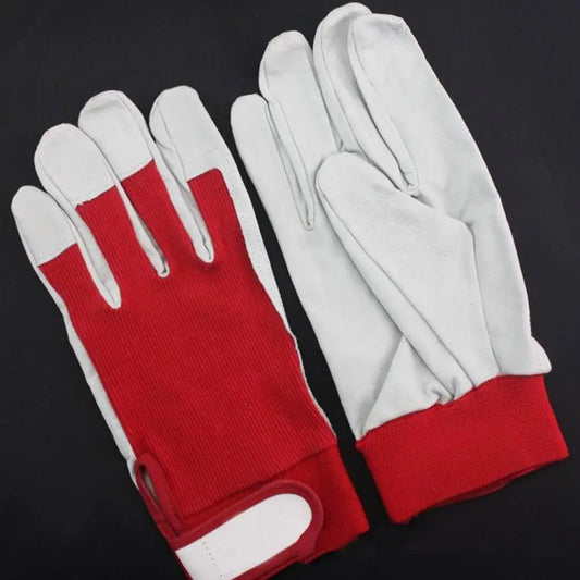 1Pair Mechanic Leather Work Repair Mechanic Gloves Sport Safety Industrial Man Outdoor Working Protective Gloves