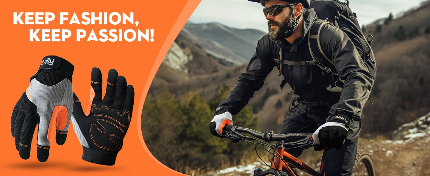 1Pair Work Gloves Men & Women, Utility Mechanic Working Gloves High Dexterity Touch Screen For Multipurpose,Excellent Grip