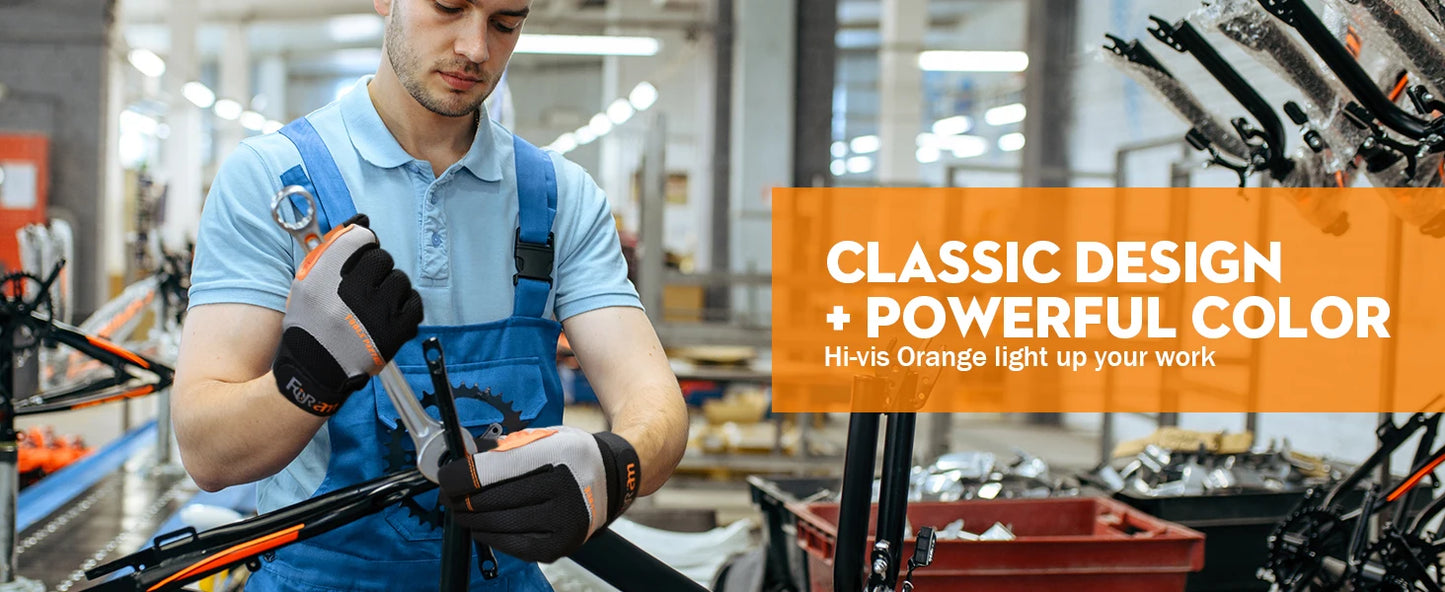 1Pair Work Gloves Men & Women, Utility Mechanic Working Gloves High Dexterity Touch Screen For Multipurpose,Excellent Grip