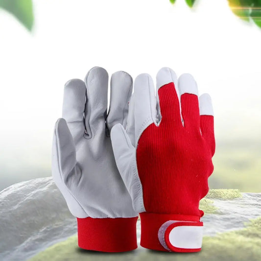 1Pair Mechanic Leather Work Repair Mechanic Gloves Sport Safety Industrial Man Outdoor Working Protective Gloves